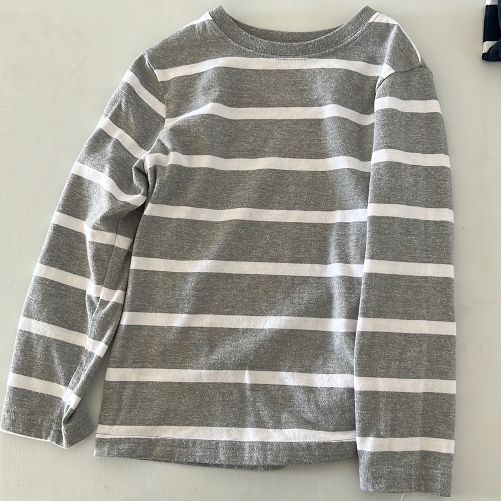 Boys striped gray long sleeve tee